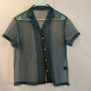Cider checkered button down blouse
